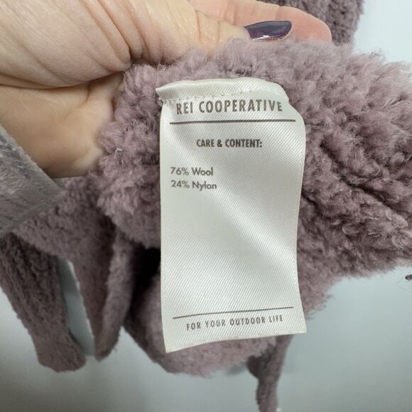 REI Coop Sweater Womens Medium Fuzzy Wool Blend Mock Neck Cozy Warm Mauve - Picture 4 of 7
